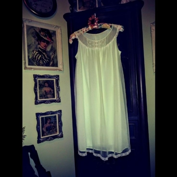 🍏 A Sweetly Mint Lace Orchard Nightgown – Vintage Pastel Dream - Picture 5 of 8